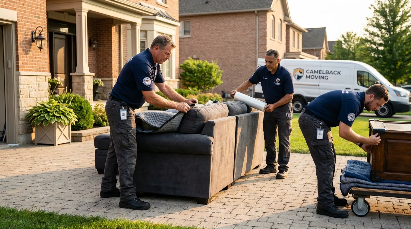 Large estate moving crew wrapping furniture in Patrick Springs, VA