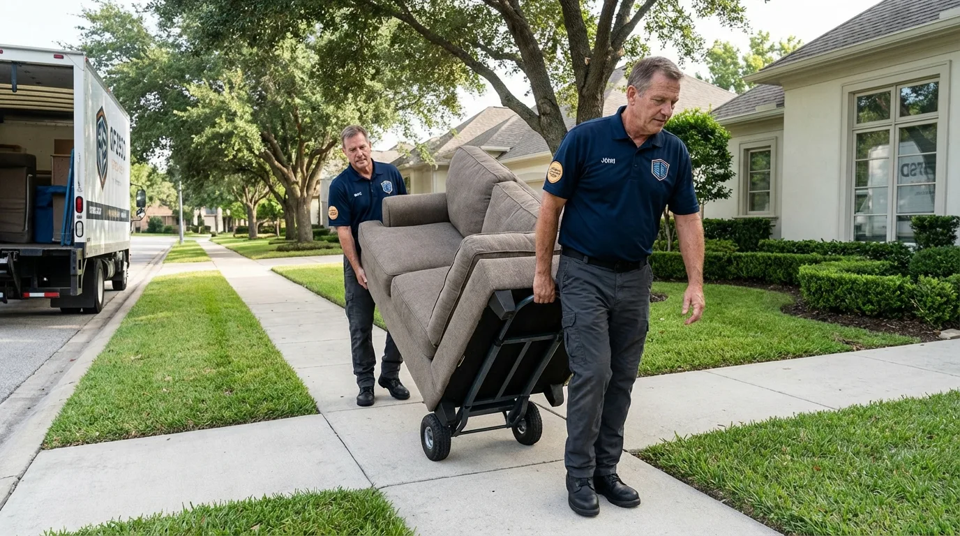 Local residential moving crew loading furniture in Patrick Springs, VA